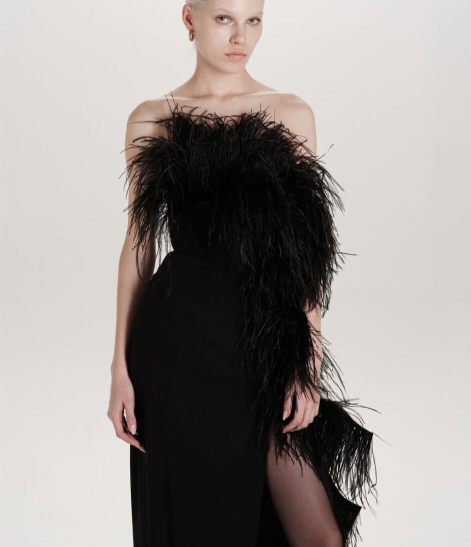 ostrich feathers boa dress ostrich feathers boa dress
